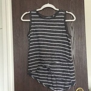 Athleta blue and white linen top